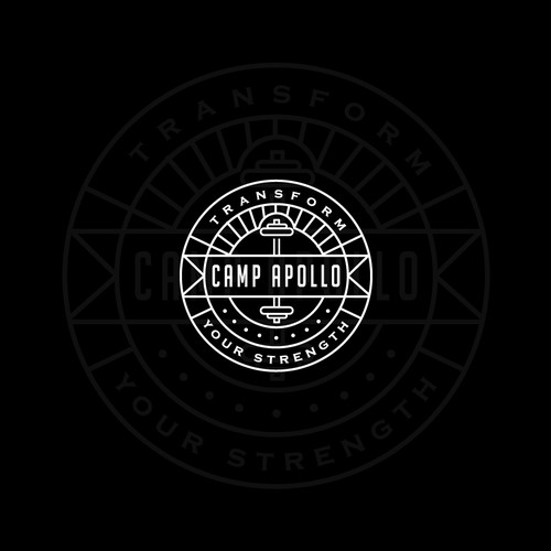 Weightlifting logo with the title 'geometric gym design !!'