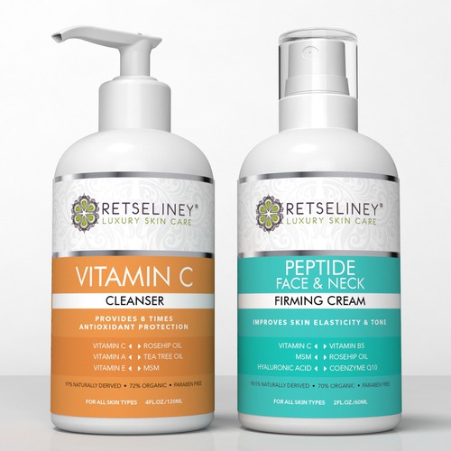 Skincare label with the title 'Retseliney'