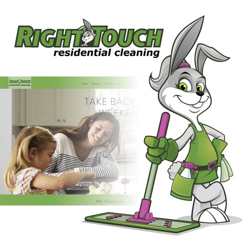 Bunny design with the title 'Bunny Mascot Chacter for RightTouch Logo'