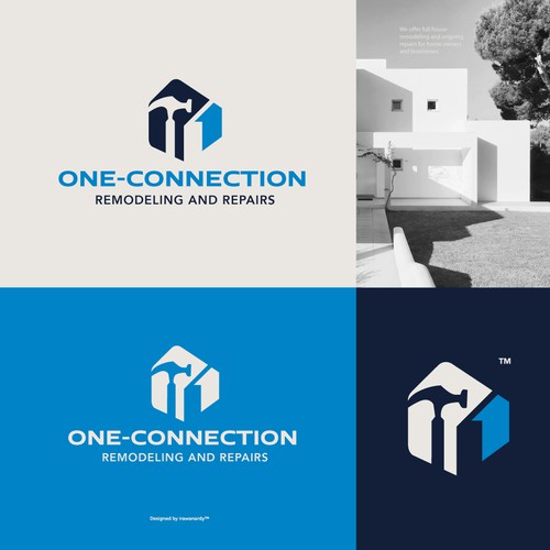 Royal blue logo with the title 'One-Connection Remodeling and Repairs'