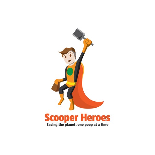 Superhero logo with the title 'Planet saving superhero'