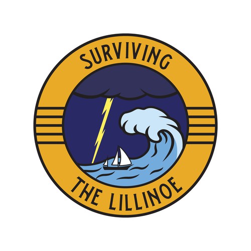 Storm logo with the title 'Logo concept for true story adventure podcast'