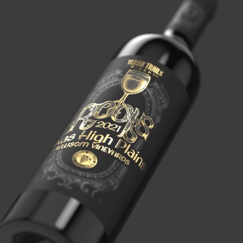 Rustic label with the title 'Roots wine label design '