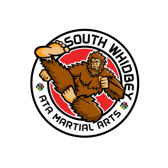 Martial art weapons logo with the title 'South Whidbey ATA Martial Arts'