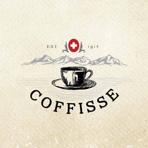 Retro logo with the title 'Create a strong brand for the best Swiss Coffee'