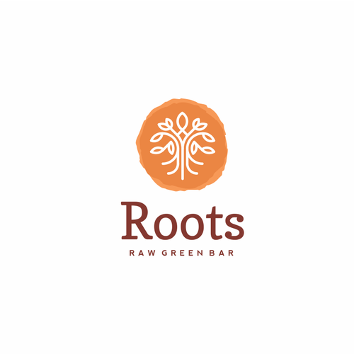 Line art logo with the title 'Roots green bar'