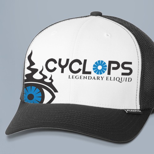 Vape design with the title 'Premium Eliquid Trucker Cap Design'