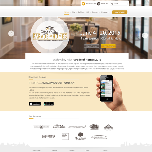 Functional design with the title 'Website Design for Parade of Homes Event'