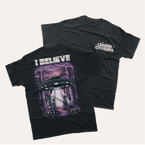 Alien t-shirt with the title 'UFO design.'