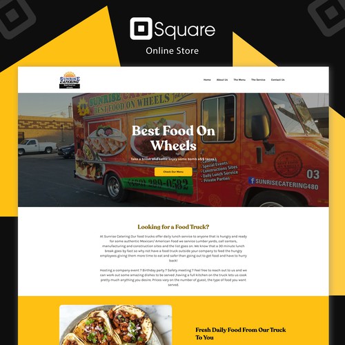Online shop design with the title 'Square online store'