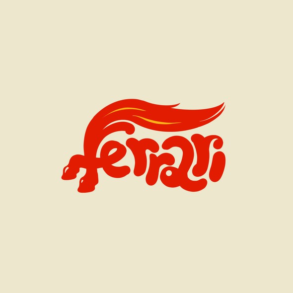 Racing team logo with the title 'Ferrari logo redesign'