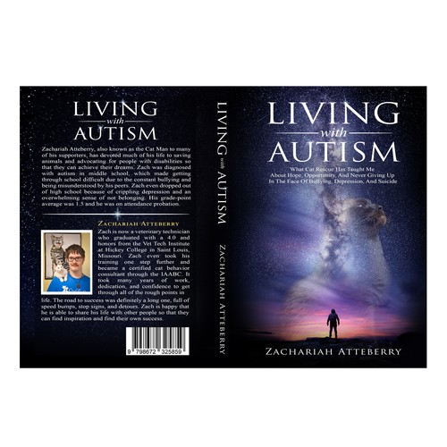 Cat book cover with the title 'Living with Autism'