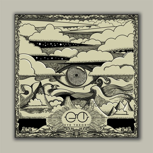 Water artwork with the title 'Eye Theory'