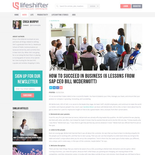 Pink website with the title 'Create a stunning web design for a site which seeks to empower women to work how they want to.'