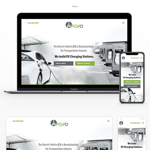 Responsive website with the title 'Webdesign for Tesla contractor company'
