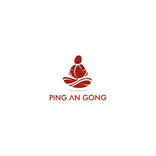 Buddha design with the title 'PING AN GONG'