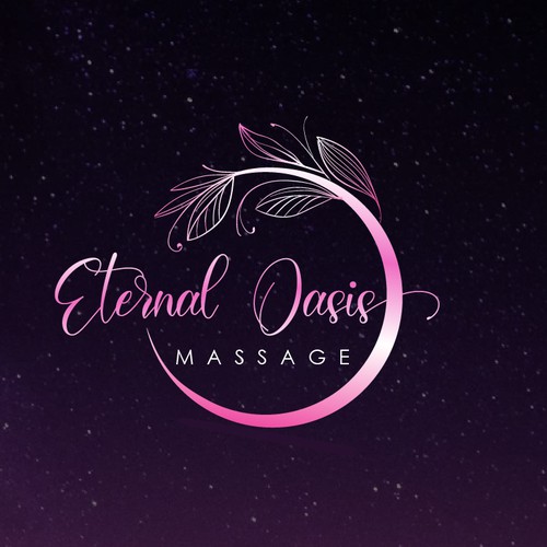 Massage design with the title 'Eternal Oasis Massage'
