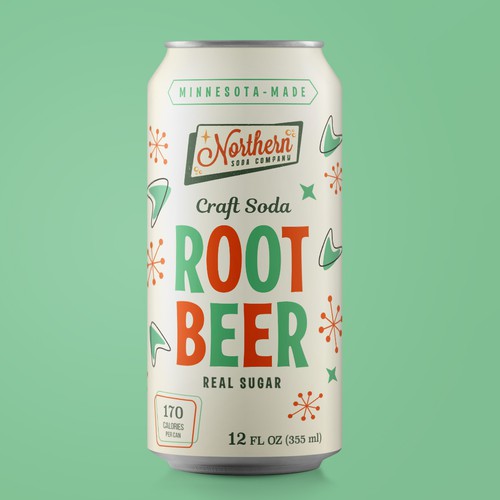 Beverage label with the title 'Retro soda label'