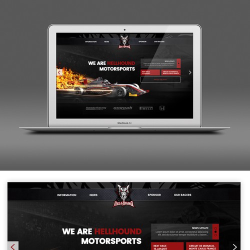 Motorsport design with the title 'HellHound Motorsports '