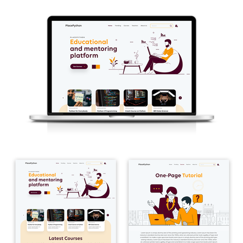 Minimalist website with the title 'Online Education Website'