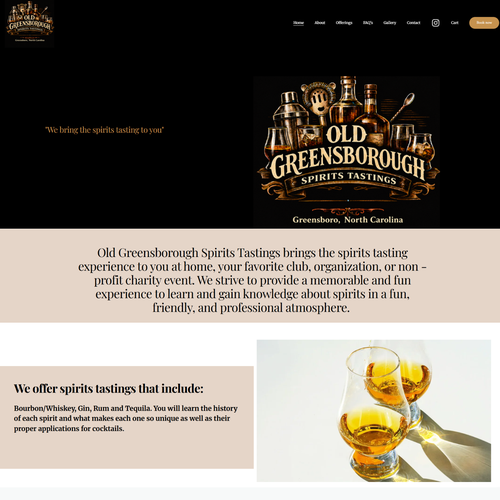 Event design with the title 'Website - Spirits Tasting Company'