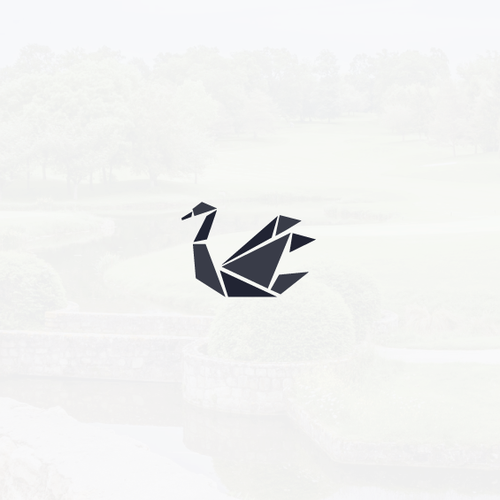 Bird logo with the title 'Origami swan logo'