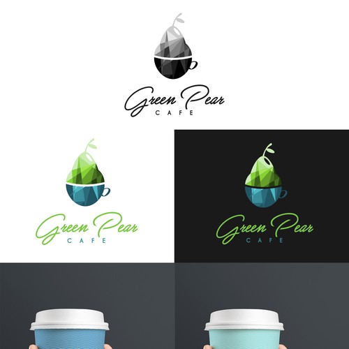 Pear logo with the title 'Green pear cafe'