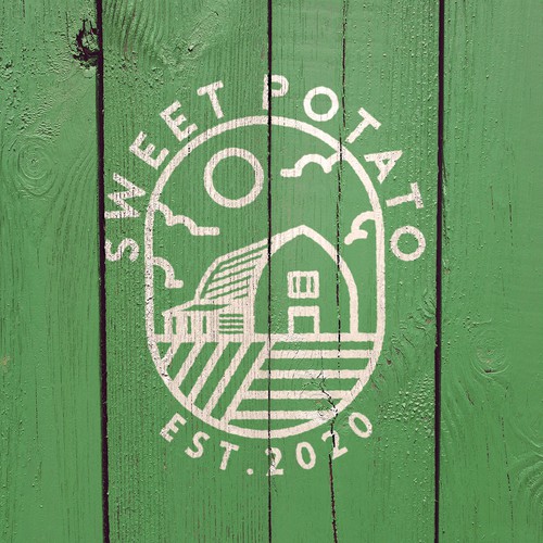 Barn logo with the title 'Logo Concept for Sweet Potato'