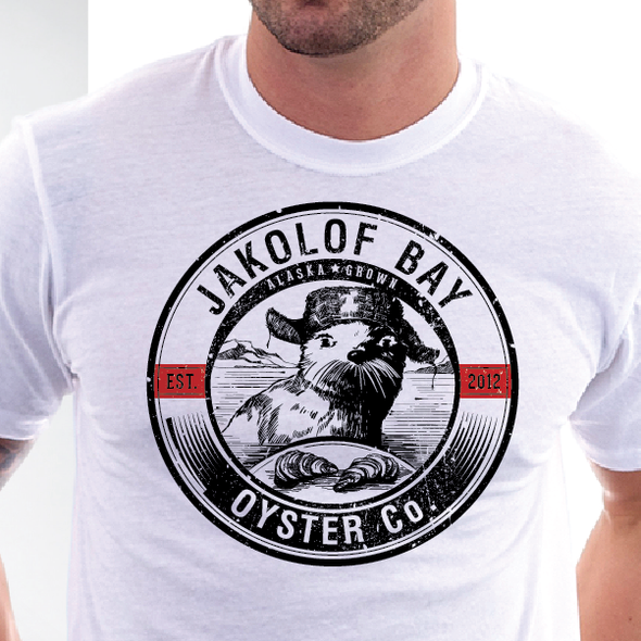 Otter logo with the title 'Create the next logo for Jakolof Bay Oyster Co.'