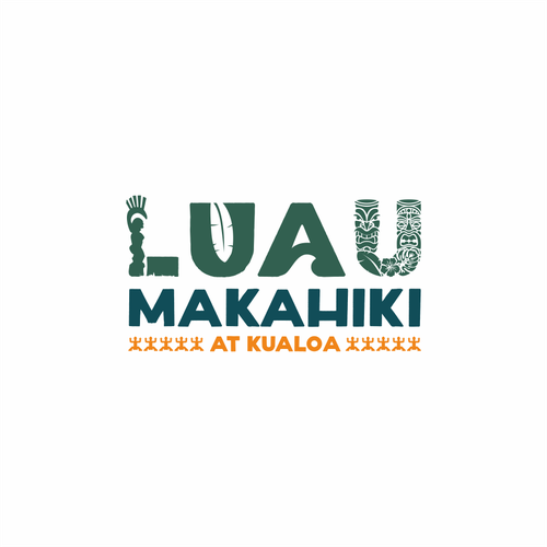 Tiki logo with the title 'LUAU MAKAHIKI KUOLA'
