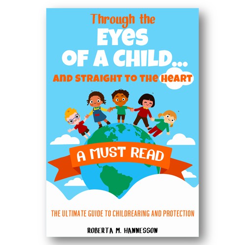 Cartoon book cover with the title 'Good Vibes book cover with childish mood'