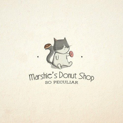 Donut design with the title 'Cute character for a donut shop'