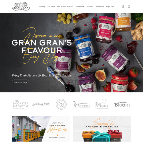 Website with the title 'Food Products Shopify Store'