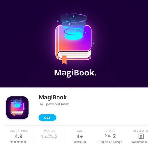 Reading design with the title 'Magibook'