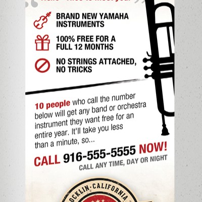 Design Music-Themed 1/2 Page Vertical Ad For Local Magazine