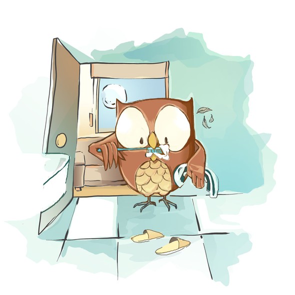 Education illustration with the title 'Owl illustration for children book'