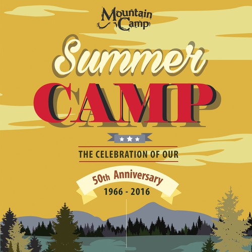 Summer camp design with the title 'Summer Camp Poster Design'