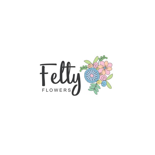 Pastel logo with the title 'Craft floral logo'