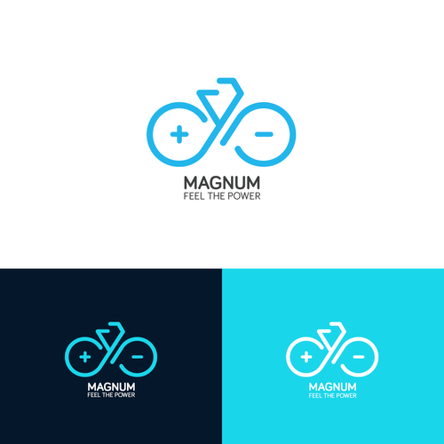Electric bike logo with the title 'Magnum Bikes Logo Concept'