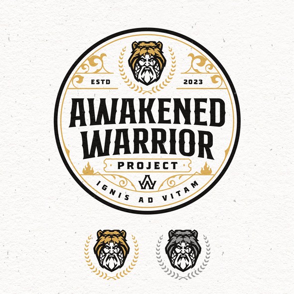 Strength design with the title 'Awakened Warrior Project Logo'
