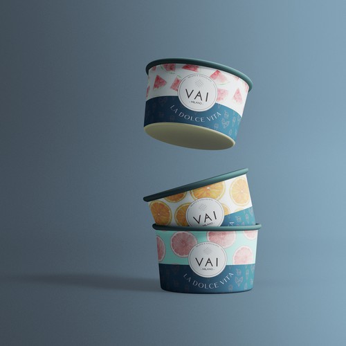 Bright packaging with the title 'Ice Cream Cup Design'