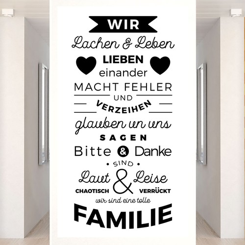 Wall design with the title 'One color typography wall sticker '