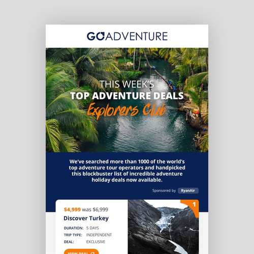 Newsletter design with the title 'Email newsletter design for travel company'
