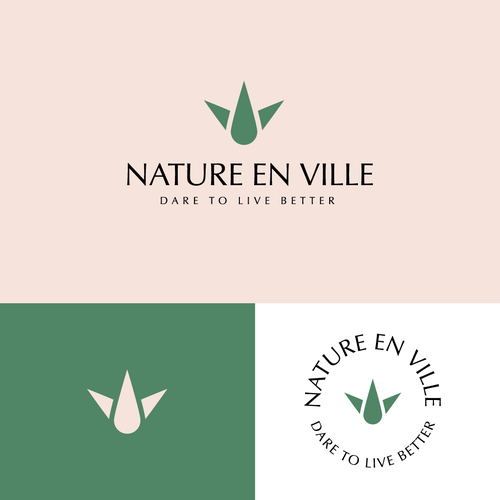 Sea green logo with the title 'Logo concept for nature en ville'