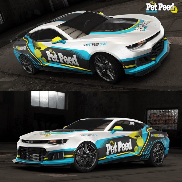 Chevrolet design with the title 'Crisp Corporate Livery Wrap for Pet Stain Remover'