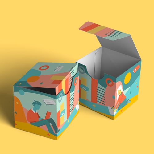 Packaging artwork with the title 'VistaPrint new premium box'
