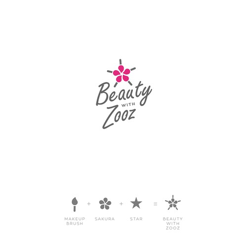 Makeup logo with the title 'Sakura Brush'