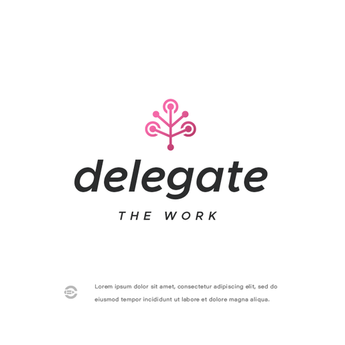 Green tech logo with the title 'Delegate'