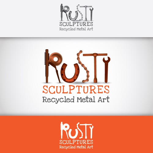 Sculpture logo with the title 'New logo wanted for Rusty Sculptures'