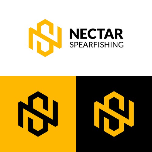 Small business design with the title 'NECTAR SPEARFISHING'